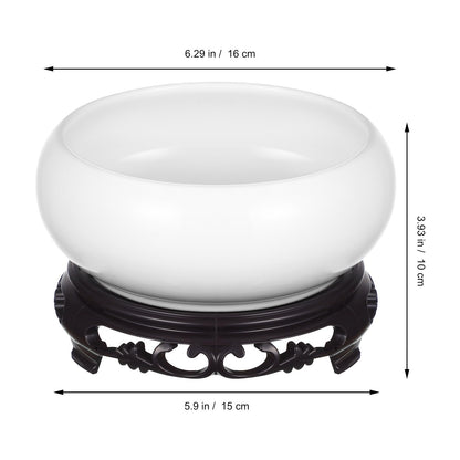 Toddmomy 6.3 Inch Lotus Ceramic Bowl Planter, Hydroponic Pot with Detachable Base, No Drainage Hole Container for Indoor Zen Decor, Office Desktop Water Gardening