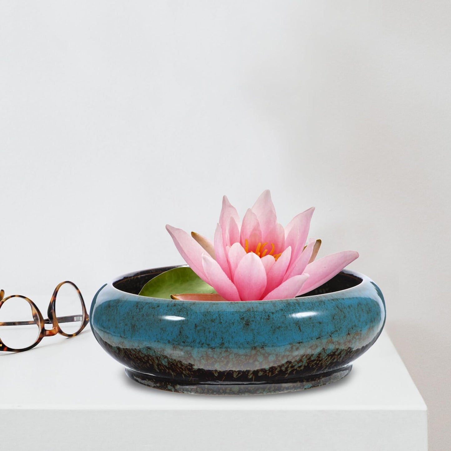 GANAZONO Large Garden Bowl Planter Water Plant Pot Water Lily Pots Hydroponic Planter Bonsai Pots Garden Decorative Cactus Stand Flower Container Daffodil Pot Bowl (Random Color)