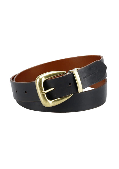 Levi's Women's Reversible Western Buckle Casual Belt, Tan/Black, Large