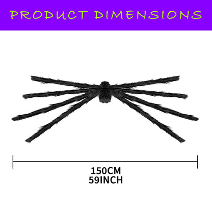 QPMR Halloween Decorations Outdoor, 2PCS 59" Scary Giant Spiders, Halloween Party Decorations, Large Haunted House Props,Yard Lawn Decorations Indoor Black