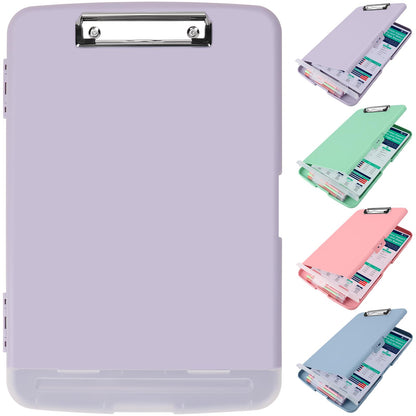 SFLHHDM Clipboard with Storage,Storage Clipboard with Pen Holder, A4 Binder Clip Boards 8.5x11 with Low Profile Clip,Side Opening Nursing Clipboards, Clipboards Folder for Office Supplies-Dusty Purple