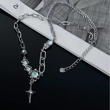 Buyongwant Irregular Necklace Y2k Pendant Metal Women's Design Collar Chain Star Fashion Jewelry for 16.54 Inch