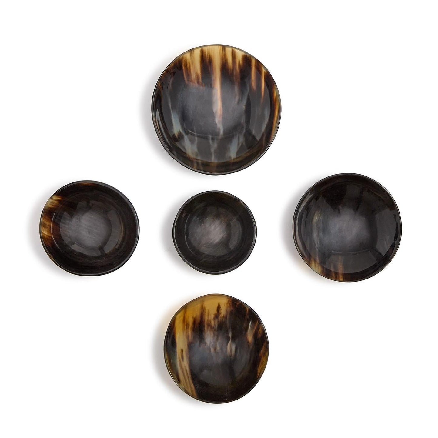 Two's Company Horn Trinket Tray Bowls, 5-Inch, Resin, Set of 5