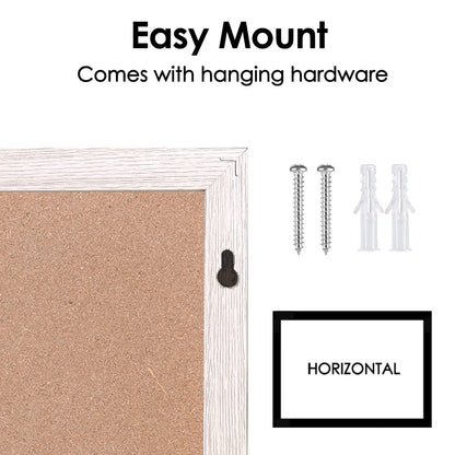 Dry Erase Calendar Whiteboard for Wall, Large Combination Magnetic Dry Erase White Board & Bulletin Board, 23.6" x 31.5" Wood Framed Calendar/Cork Combo Board(WH-6080)