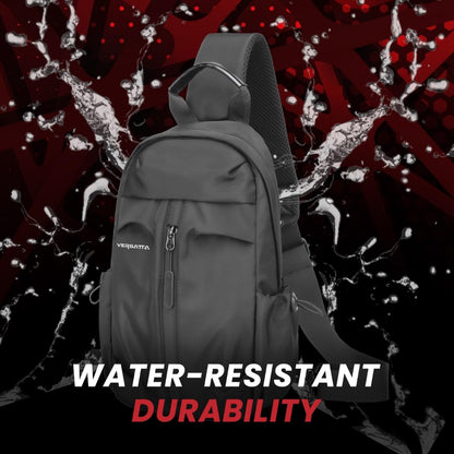 VERSATTA Small Sling Crossbody Backpack with RFID Pocket, Adjustable Shoulder Bag for Men Women, Lightweight One Strap Backpack for Hiking, Mini Travel Crossbody Bags for Women Chest Bag with USB Port