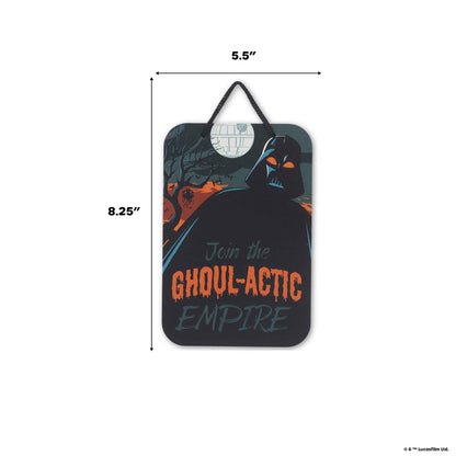 Disney Star Wars Darth Vader Ghoul-actic Empire Hanging Metal Sign - Fun Star Wars Halloween Decoration for Home