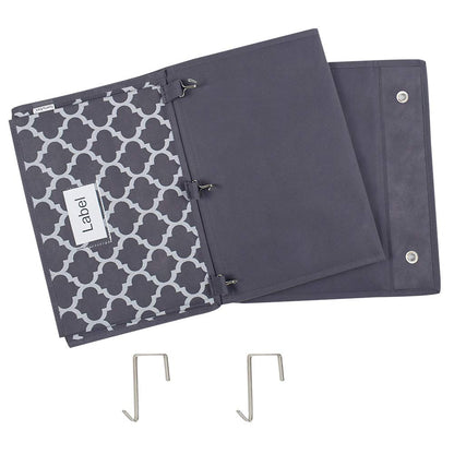 homyfort Over the Door File Organizer, Hanging File Folders, Wall Organizers and Storage for Mail, Magazine, Notebooks, Planners, Office, Classroom, 5 Extra Large Pockets (Grey Lantern Pattern)