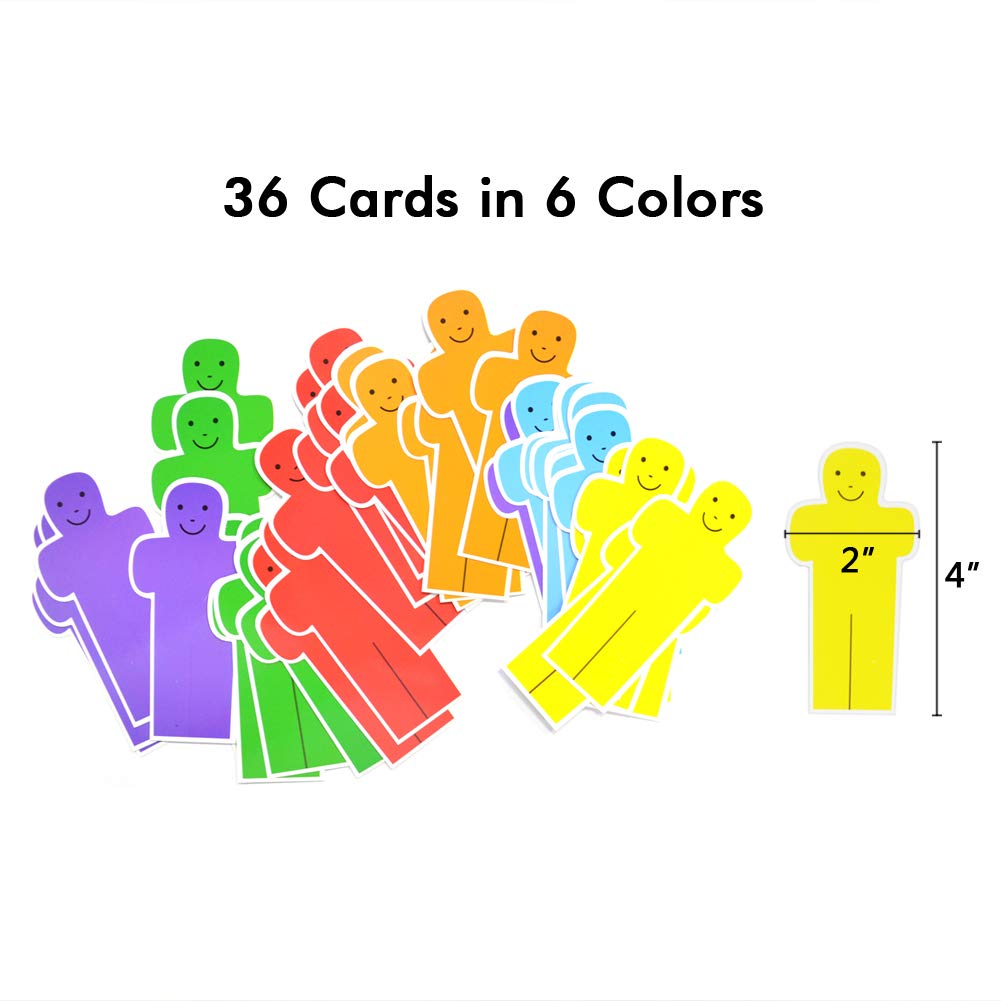 AUVCAS Classroom Attendance Pocket Chart with Helping Hands & 36 Reusable Dry-Erase Student Cards for Visual Tracking, Preschool Kindergarten Daycare, 32.2" x 19"
