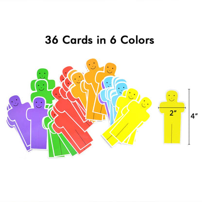 AUVCAS Classroom Attendance Pocket Chart with Helping Hands & 36 Reusable Dry-Erase Student Cards for Visual Tracking, Preschool Kindergarten Daycare, 32.2" x 19"