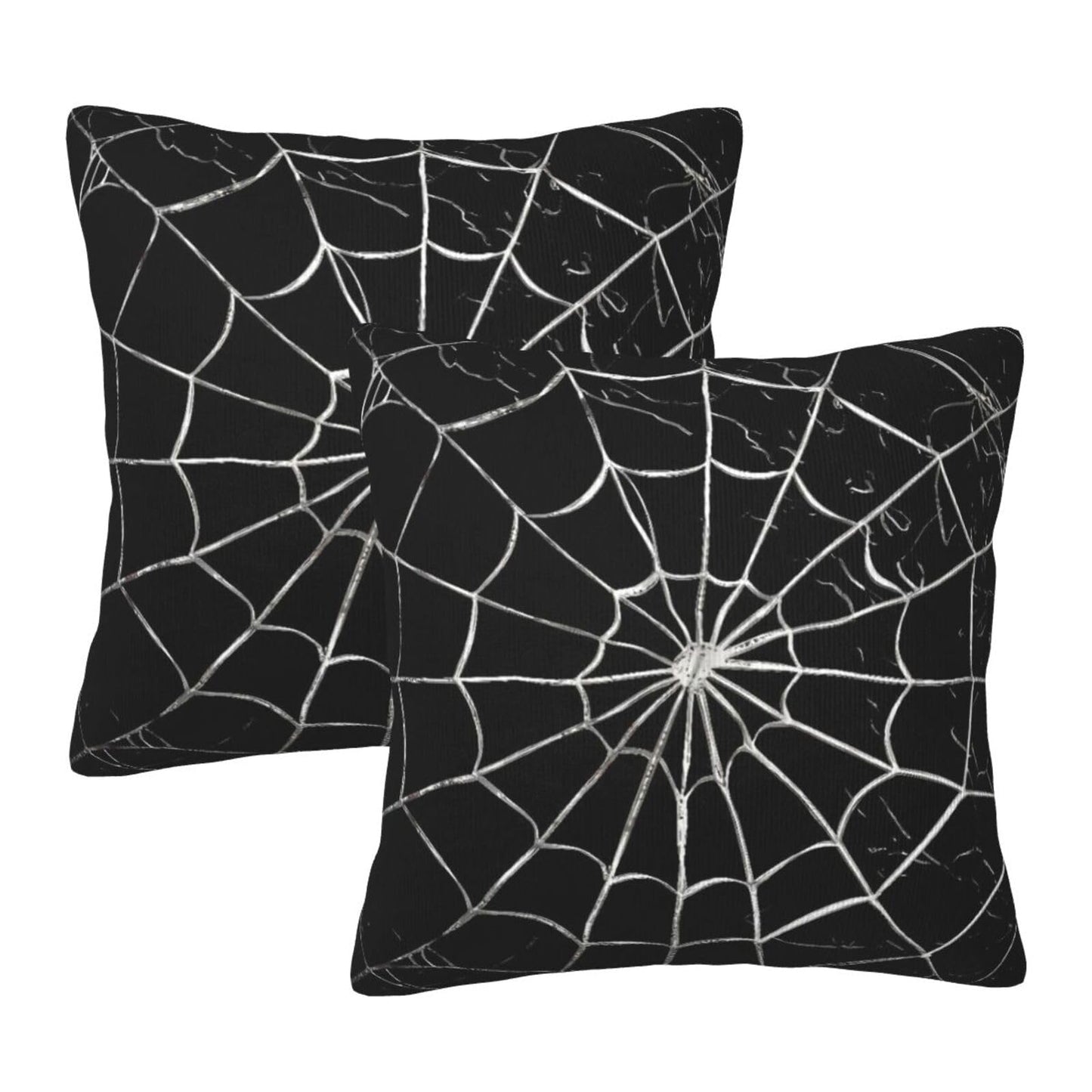 Jbofyee Black and White Spider Web Throw Pillow Cover 20x20 Inch Halloween Spiderweb Decorative Pillow Cases Soft Throw Pillows for Living Room Bedroom Sofa Couch Cushion Cover Set of 2