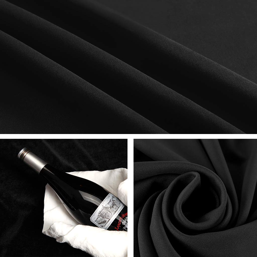 CPLIRIS 10x8ft Black Backdrop Background for Photography, High Density Polyester Fabric Photo Backdrop Curtain for Portrait Photoshoot, Party and Video