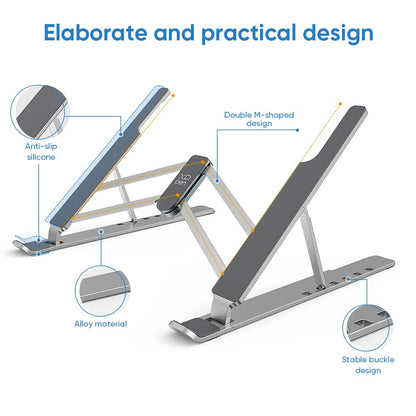 XPPen Drawing Tablet Stand for Desk,Silver Portable Holder for Graphics Tablet&Pen Display, Aluminum Computer Riser Compatible with 10 to 15.6 Inch Laptops and Drawing Tablets,Portable and Adjustable
