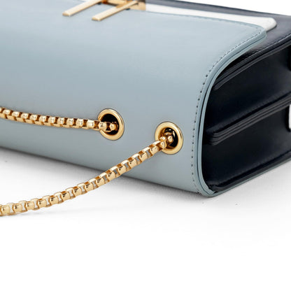 Crossbody Bags for Women Cute Faux Leather Trendy Cross Body Bag Purses for Women Small Multi Color Designer Handbags Womens Purse Satchel Chain Strap Ladies Shoulder Bag Blue White
