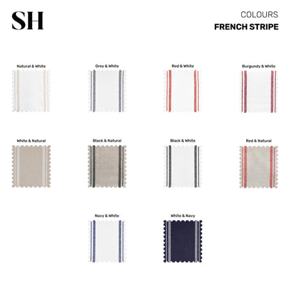 Solino Home Linen Table Runner 72 Inches Long - 100% Pure Linen Black and White French Stripe Table Runner 16 x 72 Inch for Dining, Dresser, Summer