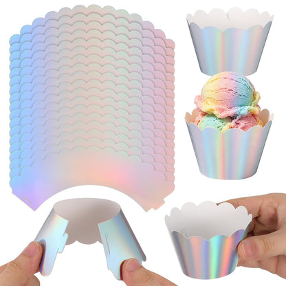 48Pcs Rainbow Cupcake Liners Cupcake Wrappers Holders Muffin Liners Baking Cups Papers Baking Cups for Wedding Birthday Party Decoration