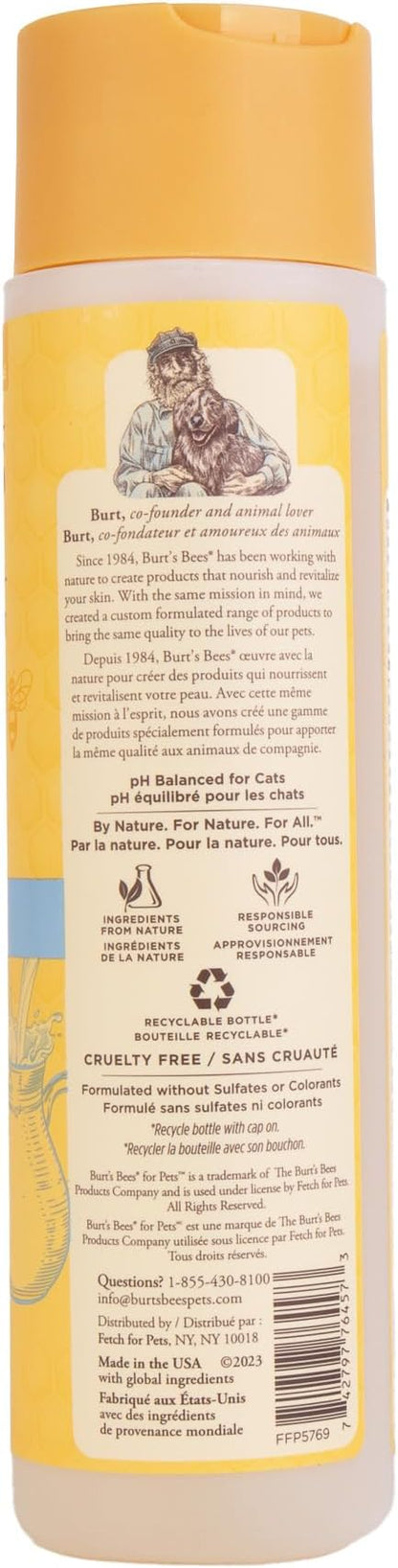 Burt's Bees for Pets Tearless Kitten Shampoo with Buttermilk and Honey, 99% Natural Origin Gentle Cat Shampoo for Sensitive and Itchy Skin, pH Balanced and Fragrance-Free, 10 Fl Oz