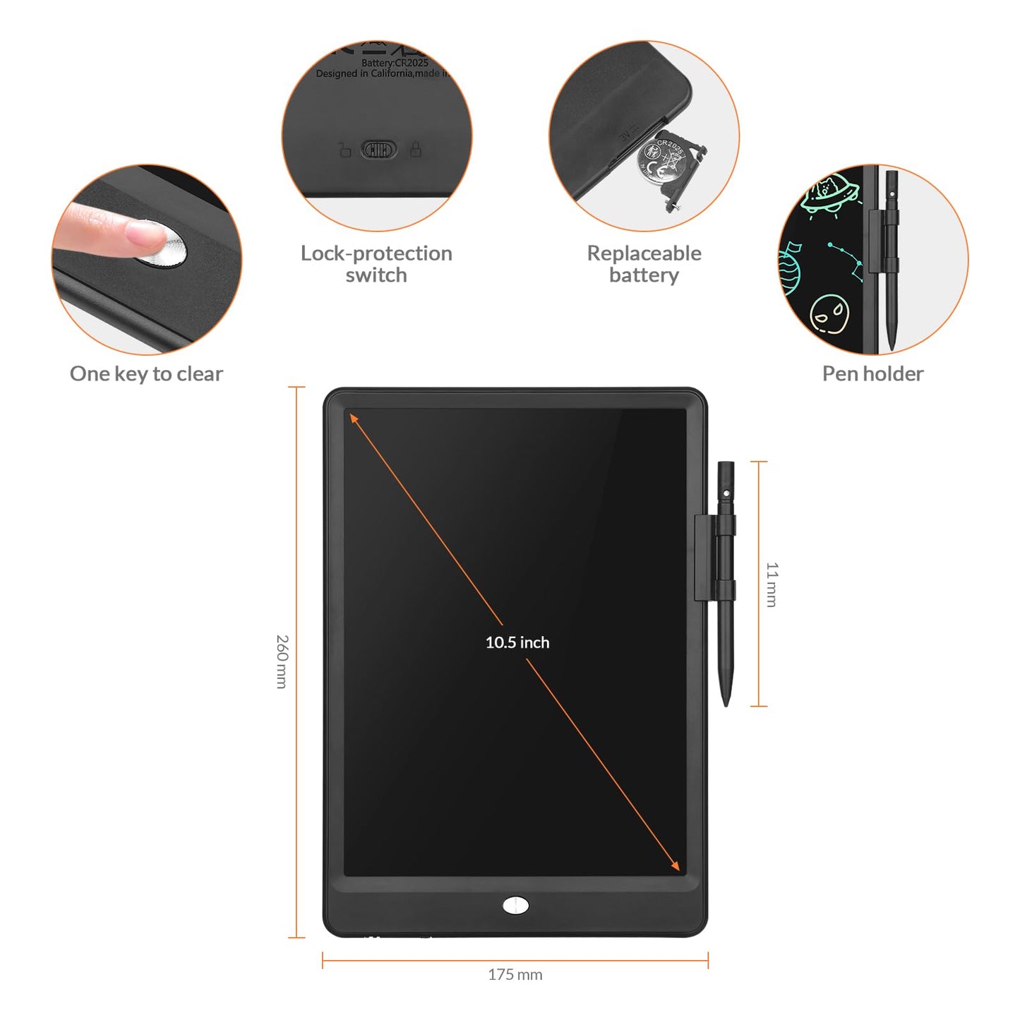 Mafiti LCD Writing Tablet 8.5 Inch Electronic Writing Drawing Pads Portable Doodle Board Gifts for Kids Travel Toys for Toddler Birthday Christmas Gift for Boys Girls Age 3 4 5 6 7 8 Cyan