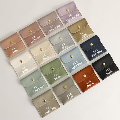 40pcs PU Leather Small Bags for Jewelry 8 x 8cm Snap Button Jewelry Packaging Bag Gold Luxury Small Favor Bags Jewelry Gift Bags for Earrings Necklaces Bracelet Ring