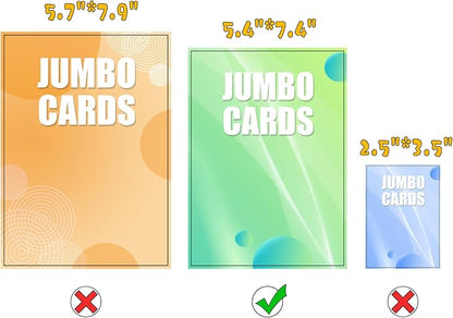 Jumbo Card Binder for PKM – WITHYU PU Leather Ringless Card Collection Binder with 60 Pockets, 5.4'' x 7.4''Card Holders Storage Album for Game Card (Black)