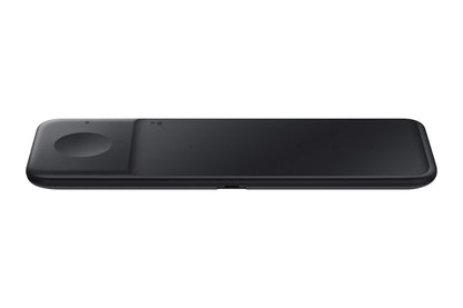 Samsung Electronics Wireless Charger Trio, Qi Compatible - Charge up to 3 Devices at Once - for Galaxy Phones, Buds, Watches, and Apple iPhone Devices, Black (US Version)
