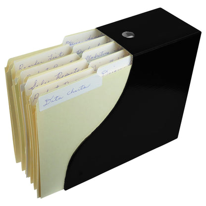 Evelots Magazine File Holder - Set of 6 Black - Office Desk Organizer - Sturdy Cardboard - New Upgraded Double Front Panel for More Stability - Full 4 Inch Wide - Easy Assemble