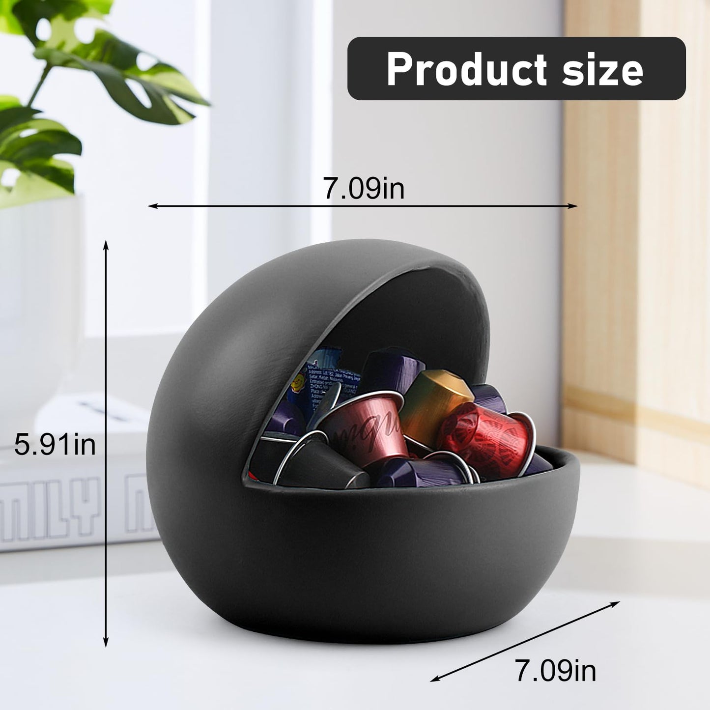 Decorative Black Candy Bowl For Kitchen Counter Key Bowl For Entryway Table Resin Multifunctional Modern Dish Halloween Decorations Indoor