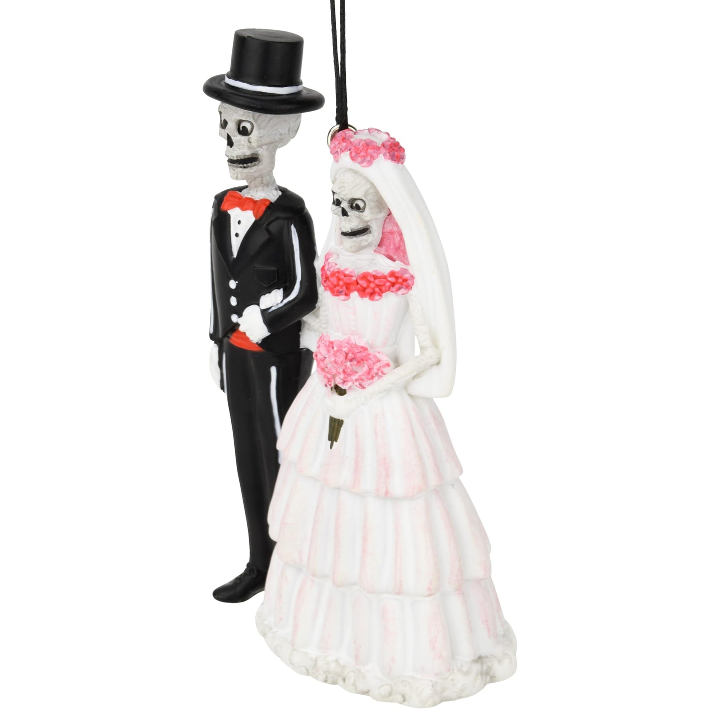 Tree Buddees Death Do Us Part Ornament – Halloween Skeleton Wedding Resin Ornament – Spooky Bride & Groom for Creepy Cute Holiday Decor - or Wedding Cake Topper
