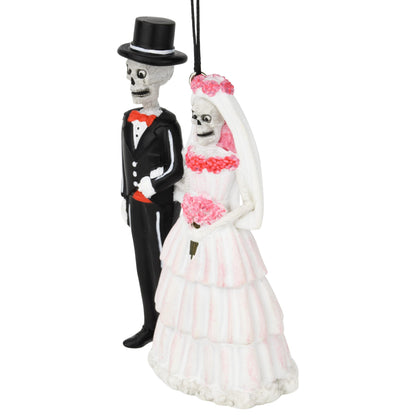 Tree Buddees Death Do Us Part Ornament – Halloween Skeleton Wedding Resin Ornament – Spooky Bride & Groom for Creepy Cute Holiday Decor - or Wedding Cake Topper