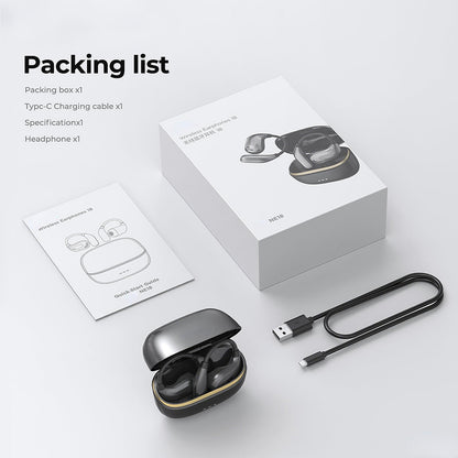 QYGCKJ NE18 AI Translation Earbuds Real Time, 135 Language Translator Earbuds, 3-in-1 Buletooth 6.0 Wireless Translating Device with 4 Mode, Translate Ear Buds for Travel Business Learning (Silver)