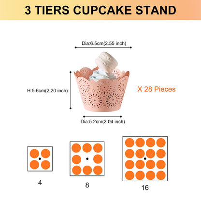 Boxalls Cupcake Stand, 3 Tier Square Acrylic Cupcake Display Stand Holder, Clear Dessert Pastry Tower for Wedding, Birthday, Theme Party, Baby Shower