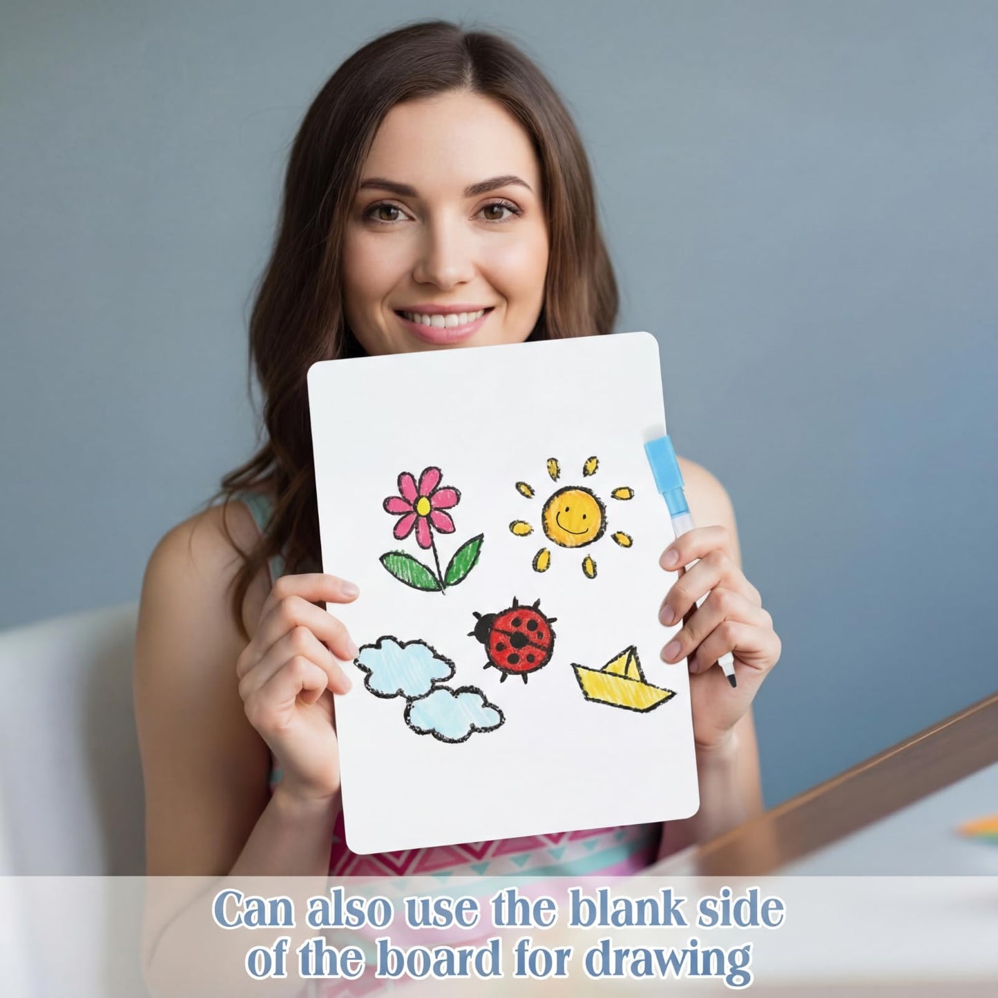 ReliThick 100 Pcs Lined Dry Erase Board with Markers 9 x 12 Double Sided Whiteboards Dry Erase Lapboards with Lines Ruled Writing Board Handwriting Practice
