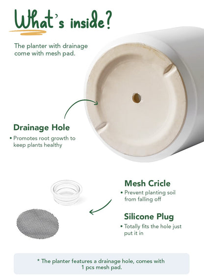 LE TAUCI Large Plant Pots Set, 12/10/8/6 Inch Ceramic Planters for Indoor Plants, Mid-Century Modern Flower Planter Pots with Drainage Hole and Plug, Cylinder Round Planter Pots, Set of 4, White