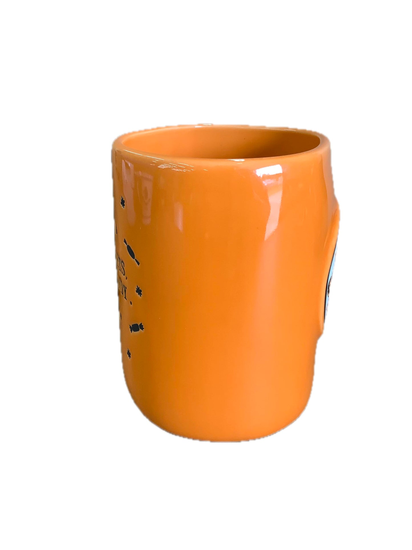 Rae Dunn Halloween Ceramic Coffee Mug Stitch No Regrets Only Candy Orange