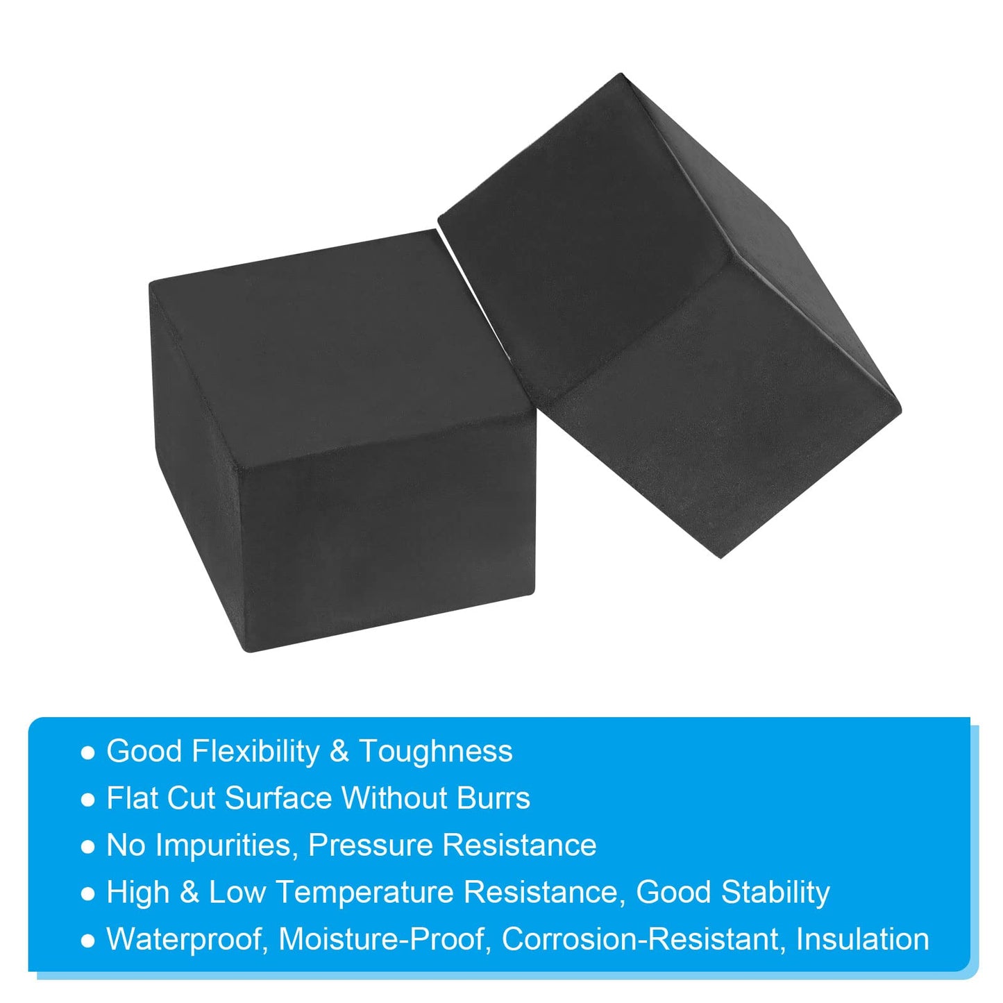 PATIKIL Plant Pot Feet 2x2x1.6 Inch, 8 Pack Invisible Riser Rubber Square for Outdoor Garden Patio Deck Flower Planters, Black