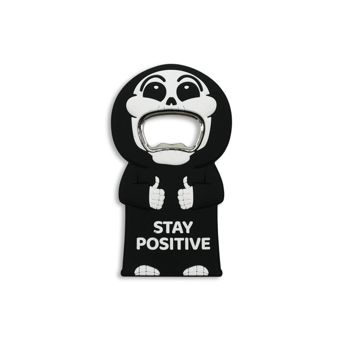 GOOFBALLS Funny Magnetic Bottle Opener – Beer Opener with Hilarious Saying – Strong Magnet for Fridge or Man Cave – Great Gag Gift for Beer Lovers, Dads, or Friends - Stay Positive