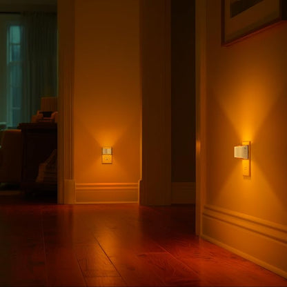 DORESshop LED Night Light[2 Pack], Night Lights Plug into Wall, 3 Level Brightness Adjustable Plug in Night Light, Dusk to Dawn Sensor Nightlights for Adults,Bedroom,Bathroom,Hallway, Amber