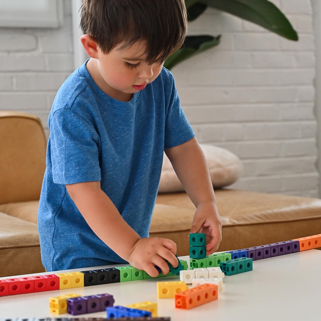 edxeducation Recycled Plastic Linking Cubes - Set of 100 - Connecting and Counting Snap Blocks for Early Math - for Preschool and Elementary Aged Kids