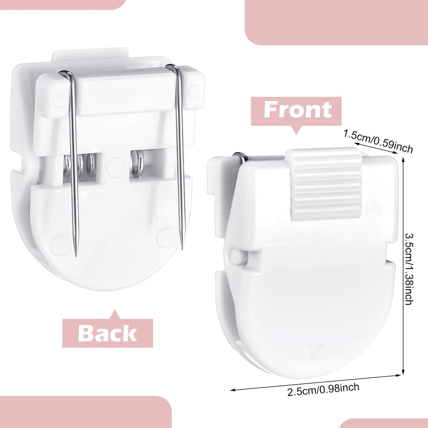 Feifeiya 25 Pcs Cubicle Clips Fabric Panel Cubicle Accessories Fabric Partition Panel Wall Clip Office Photos Wall for Notes Memos Standard Size, 40-Sheet Capacity (White)