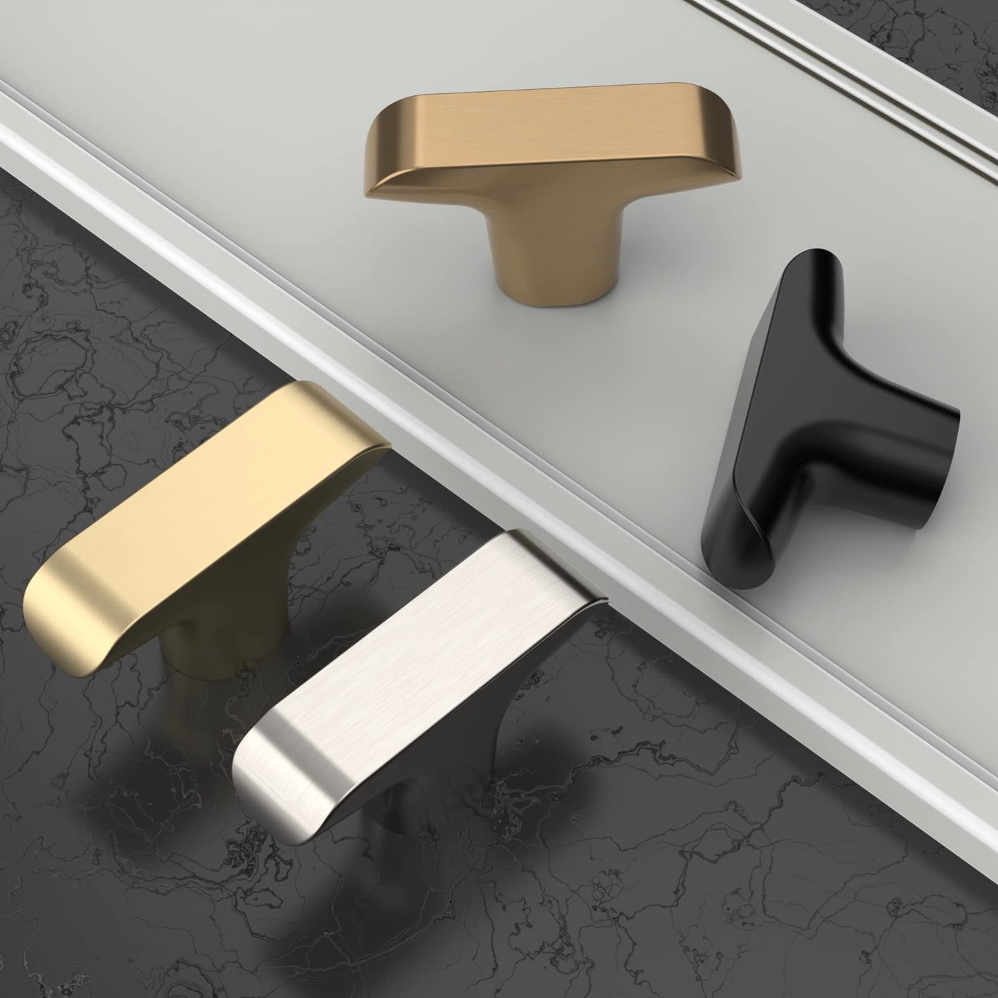 Amerdeco 10 Pack Matte Black Cabinet Knobs & Pulls, 2 Inch(50MM), Kitchen & Bathroom Cabinets