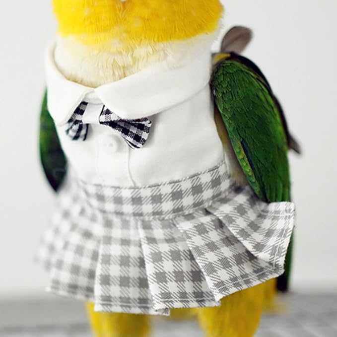 Bird Costume Bird Diaper Flight Suit Cute JK Dress Dress Skirt Clothes Cosplay Photo Prop for Parrots Macaw Cockatoo (Without Diaper,2M)