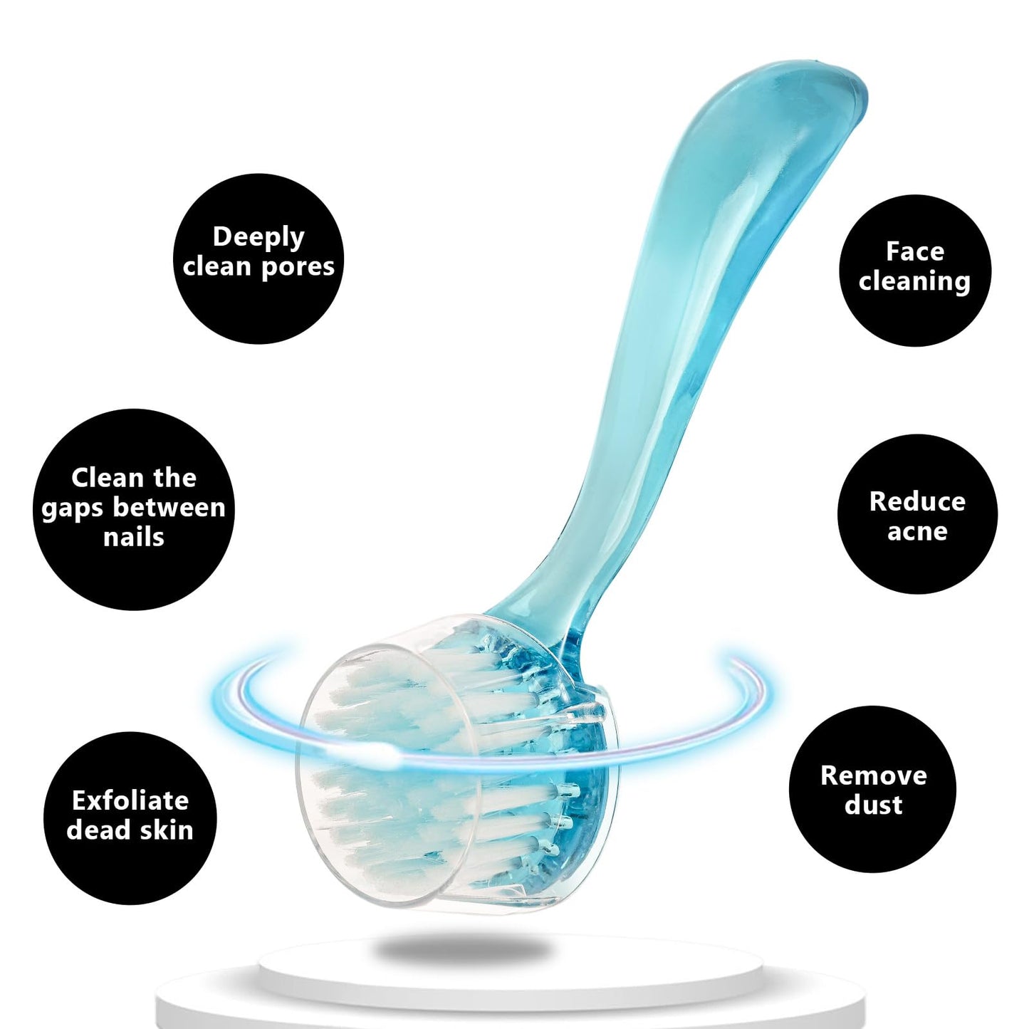 3 Pcs Facial Cleansing Brush, Useekoo Manual Face Brushes for Cleansing and Exfoliating, Face Scrubber to Massage, Deep Pore Exfoliation, Makeup Remove and Skin Care with Soft Bristles