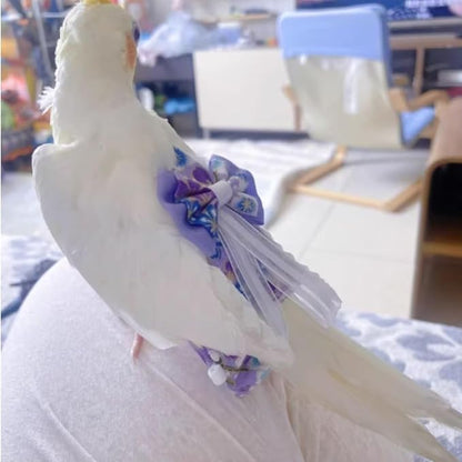 Bird Diaper Cockatiel Clothes Flight Suite, Reusable Parrot Nappy with Waterproof Inner Layer, Cute Pigeon Pants Urine Wet Suit Costume for Conure Macaw (Grey,Pigeon)