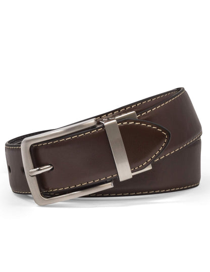 Steve Madden Reversible Men's Dress Casual Every Day Leather Belt, Brown/Black, 36