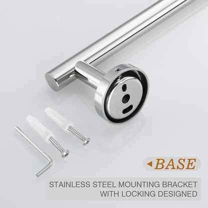 USHOWER Polished Chrome Bathroom Accessories Set, 18-Inch Towel Bar Set Wall Mounted, Durable SUS304 Stainless Steel Bathroom Hardware Set, 4-Piece