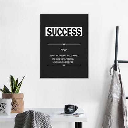YSPCSUN Inspirational Posters for Office, Success Definition Canvas Poster Single Panel Wall Decor for Home Office Dorm Classroom, Framed Canvas Art, 24x18inch