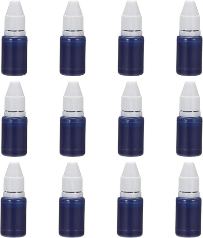 PATIKIL 0.33oz Refill Ink for Stamps and Ink Pads, 12Pcs 10ml Stamp Pad Ink Refill for Office Stamp Self Inking Stamp Date Stamp Scrapbooking, Light Blue