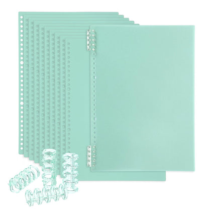 PATIKIL 12 Pack Binding Covers, A4(11.8x8.5 Inch) 22 Mil Plastic Notebook Covers Sheets with Binding Comb for Book Report Presentation, Light Green