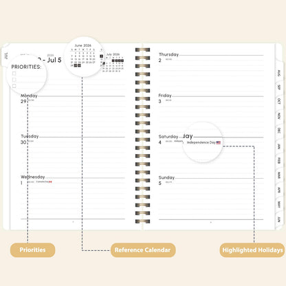 Planner 2026-2027, Weekly and Monthly Academic Planner, July 2026 - June 2027, Hardcover Calendar Agenda Book for School Year Planning, School Supplies for Teacher and Student, A5(6.3'' x 8.5'')