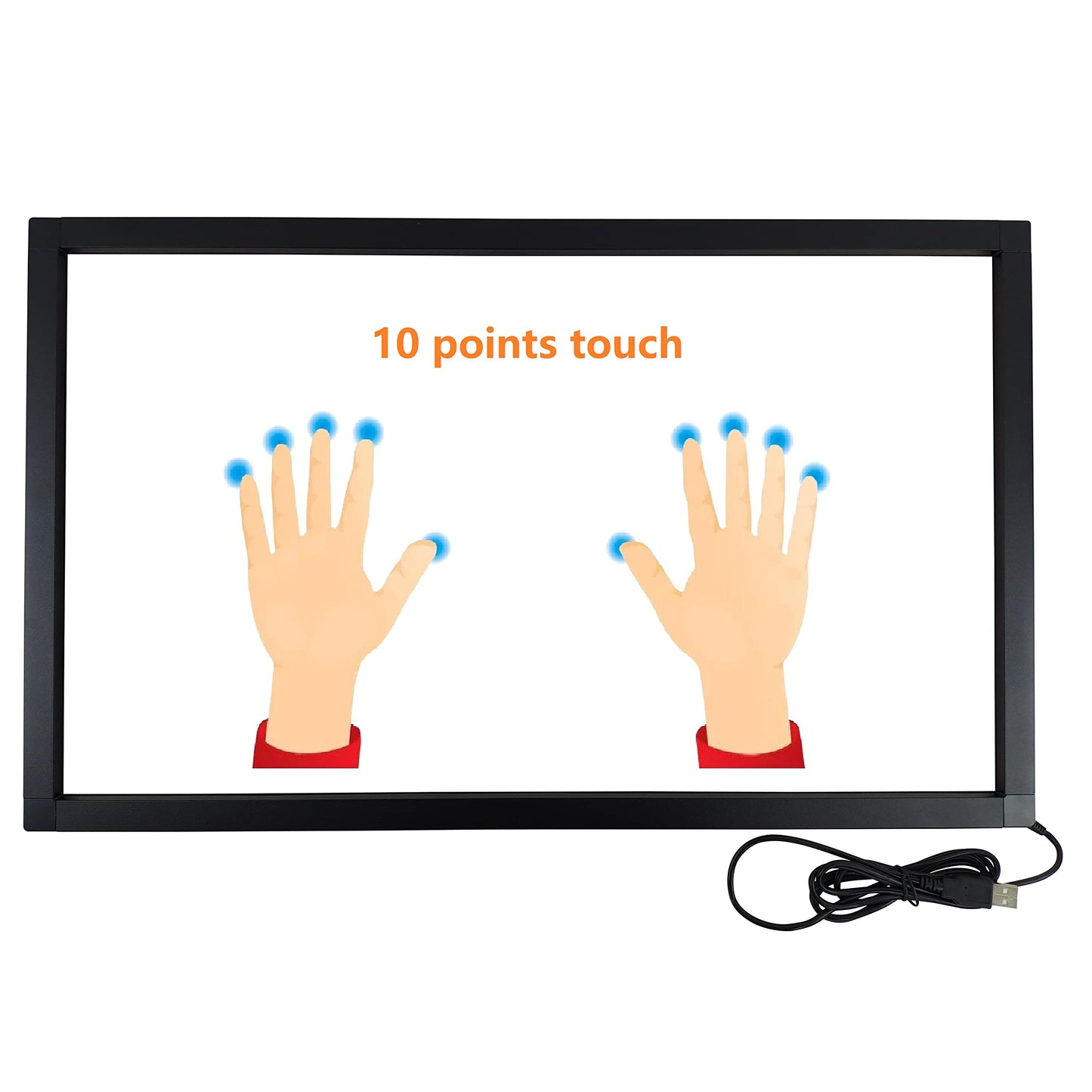DeYoWo 40 Inch 10 Points Interactive Infrared IR Touch Screen Overlay Frame Free Driver, Design for Touch TV, Touch Monitor, Interactive White Board, Touch Kiosks and Digital Signage