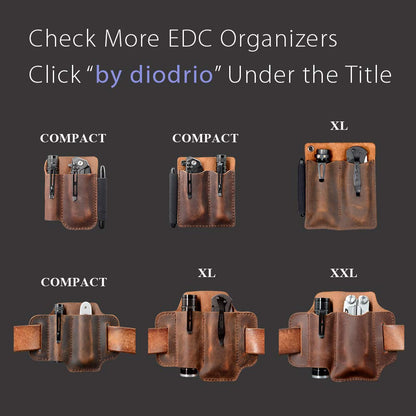 diodrio EDC Leather Strap Keychain, Belt Clip Key Ring Fob Holder, Chestnut. 2 per Pack.